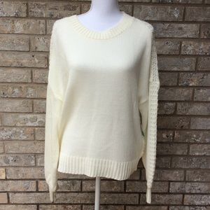 Abound Ivory white knit sweater L